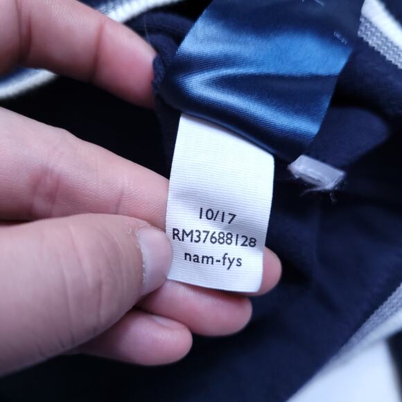 Tommy Hilfiger V Neck Small Logo Navy Blue Large 100% Cotton Preppy Academia - Picture 6 of 8